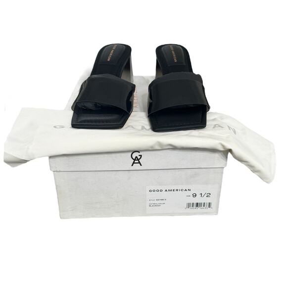 NIB! Good American Block Heel Slide Sandal in Black - Size 9.5 - Picture 10 of 11